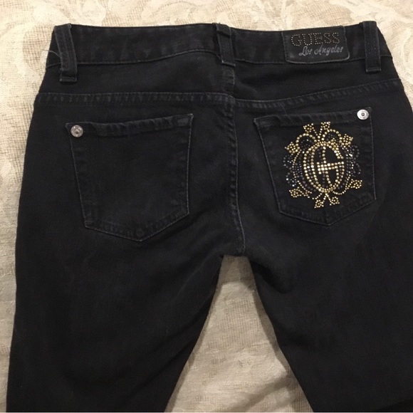 Guess black jeans Starlet straight leg low rise. - Picture 2 of 3